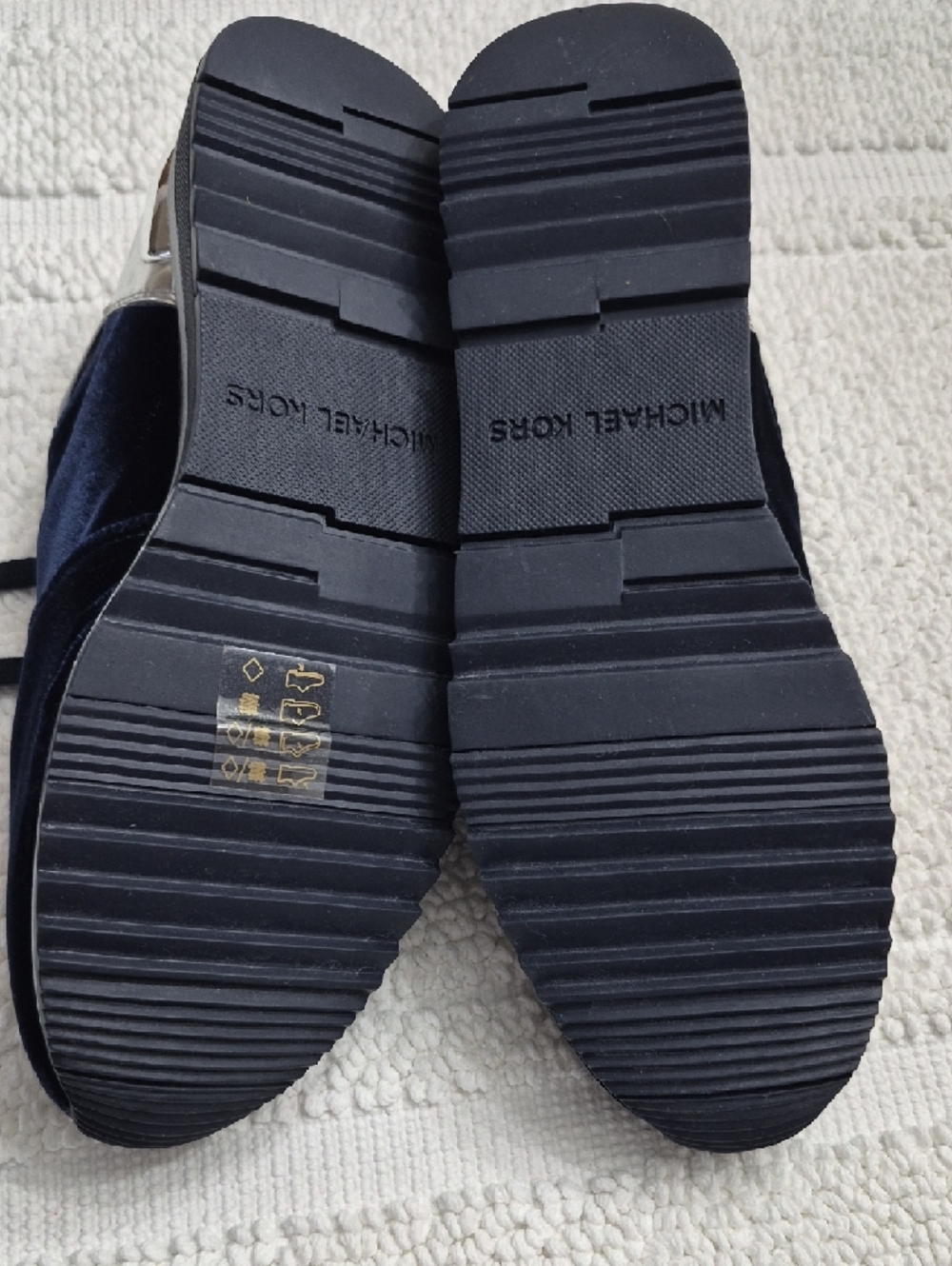 MICHAEL MICHAEL KORS Admiral Blue Velvet and Silver Accent Sneakers 8 - Picture 11 of 11